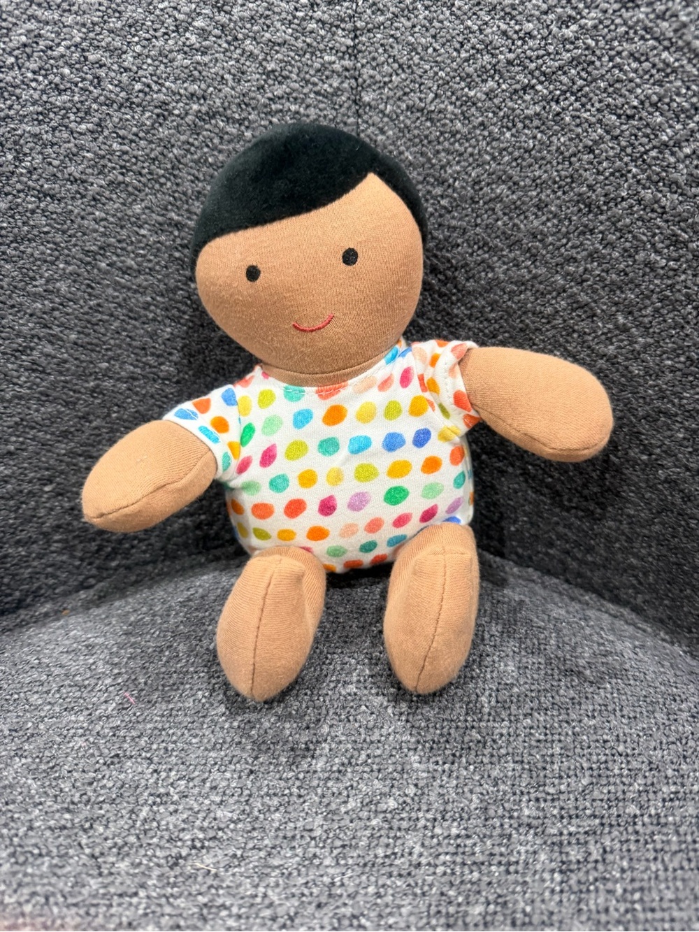 Plush Multicolor Polka Dot Baby Doll - Tan Body